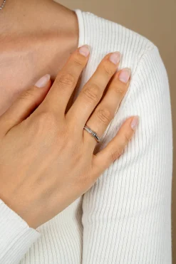 Sale Zinzi zilveren multi-look ring (4mm breed) met knoop, bezet met witte zirkonia's ZIR2680