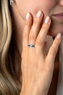 Online Zinzi zilveren multi-look ring drie banen, buitenste bezet met witte zirconia's ZIR2445