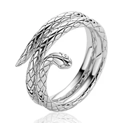 Hot Zinzi zilveren multi-look ring (14mm breed) met slang ZIR2721