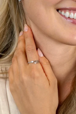 Hot Zinzi zilveren multi-look ring (4mm breed) met een peervormige en ovale witte zirkonia ZIR2689