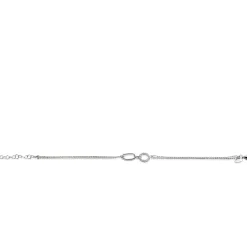 Clearance Zinzi zilveren multi-look armband met twee kettinkjes, verbonden aan een ovale schakel en open rondje bezet met witte zirconia's 17-20cm ZIA2463