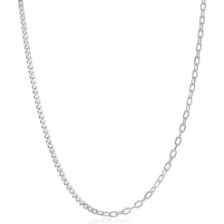 Best Zinzi zilveren multi-schakelketting met gourmet en paperclip schakels 2,7mm breed 43-45cm ZIC2468