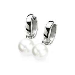 Sale Zinzi zilveren oorbedels parel wit 12mm ZICH305W (zonder oorringen)