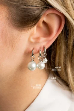 Sale Zinzi zilveren oorbedels parel wit 12mm ZICH305W (zonder oorringen)