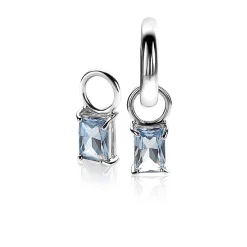 Online Zinzi zilveren oorbedels 12mm rechthoek blauw ZICH2021B (zonder oorringen)