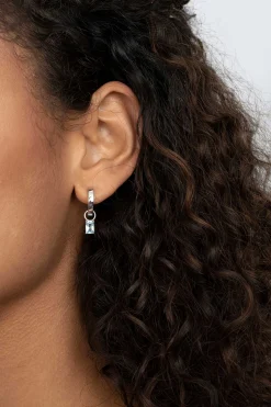 Online Zinzi zilveren oorbedels 12mm rechthoek blauw ZICH2021B (zonder oorringen)