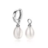 Discount Zinzi zilveren oorbedels parel peervorm 15mm wit ZICH355W (zonder oorringen)