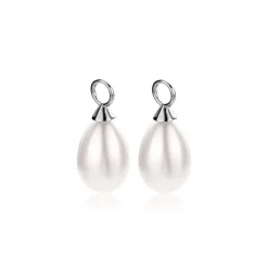 Discount Zinzi zilveren oorbedels parel peervorm 15mm wit ZICH355W (zonder oorringen)