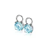 Outlet Zinzi zilveren oorbedels rond blauw ZICH1300B (zonder oorringen)