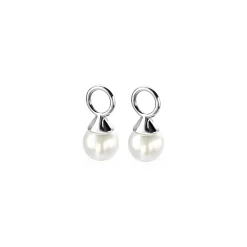 Discount Zinzi zilveren oorbedels parel wit ZICH1749W (zonder oorringen)