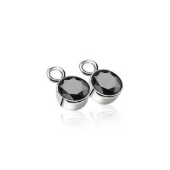 Discount Zinzi zilveren oorbedels zwart ZICH186Z (zonder oorringen)