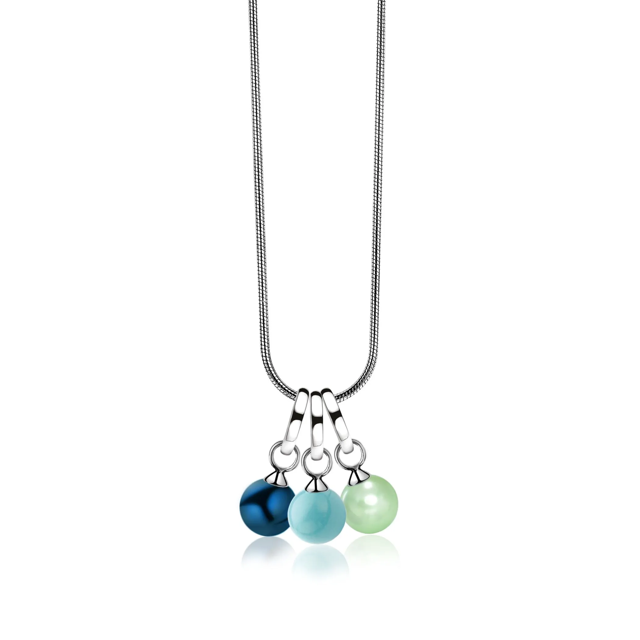 Hot Zinzi zilveren oorbedels parel turquoise ZICH266T (zonder oorringen)
