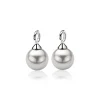 Clearance Zinzi zilveren oorbedels parel lichtgrijs ZICH266LG (zonder oorringen)