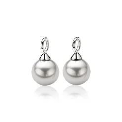 Clearance Zinzi zilveren oorbedels parel lichtgrijs ZICH266LG (zonder oorringen)