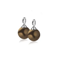 Discount Zinzi zilveren oorbedels parel bruin ZICH266BR (zonder oorringen)