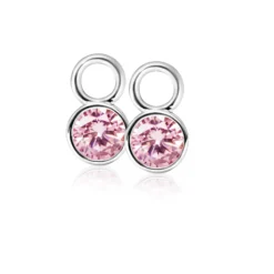 Zinzi zilveren oorbedels 7mm rond roze ZICH1486R (zonder oorringen)