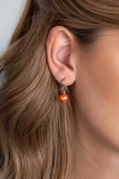 New Zinzi zilveren oorbedels parel ZICH266O (zonder oorringen)