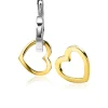 Hot Zinzi zilveren oorbedels 14K geel verguld 12mm open harten ZICH2197G (zonder oorringen)