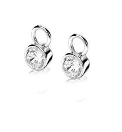 Sale Zinzi zilveren oorbedels 7mm rond wit ZICH1486 (zonder oorringen)