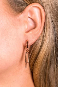 Sale Zinzi zilveren oorbedels rosé verguld gourmet ketting 30mm ZICH1694R (zonder oorringen)