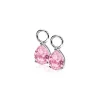 Hot Zinzi zilveren oorbedels peervormig roze ZICH1302R (zonder oorringen)