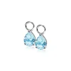 Discount Zinzi zilveren oorbedels peervormig blauw ZICH1302B (zonder oorringen)