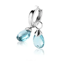 New Zinzi zilveren oorbedels turquoise ZICH1171T (zonder oorringen)