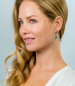 New Zinzi zilveren oorbedels turquoise ZICH1171T (zonder oorringen)