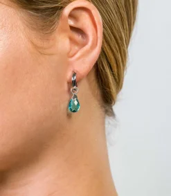 New Zinzi zilveren oorbedels turquoise ZICH1171T (zonder oorringen)