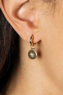 Zinzi zilveren oorbedels 14K geel verguld rond 10mm zon witte zirconia ZICH1994G (zonder oorringen)