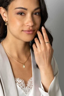 Zinzi zilveren oorbedels 14K geel verguld rond 10mm zon witte zirconia ZICH1994G (zonder oorringen)
