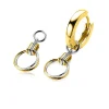 Online Zinzi zilveren oorbedels bicolor ringetjes 10mm rond ZICH2059 (zonder oorringen)