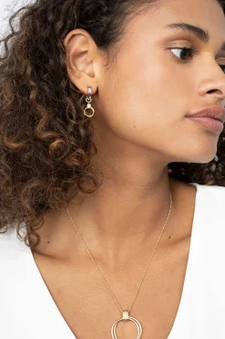 Online Zinzi zilveren oorbedels bicolor ringetjes 10mm rond ZICH2059 (zonder oorringen)