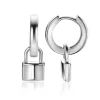 Outlet Zinzi zilveren oorbedels trendy slotje 13mm ZICH2353 (zonder oorringen)