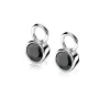 Discount Zinzi zilveren oorbedels 7mm rond zwart ZICH1486Z (zonder oorringen)