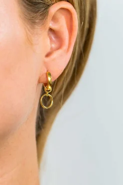 Zinzi zilveren oorbedels geel verguld open rond 11mm ZICH1748G (zonder oorringen)