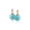 Best Zinzi zilveren oorbedels rosé verguld parel turquoise ZICH266TR (zonder oorringen)