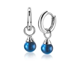 Online Zinzi zilveren oorbedels parels blauw 6mm ZICH1749B (zonder oorringen)