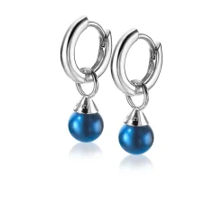 Online Zinzi zilveren oorbedels parels blauw 6mm ZICH1749B (zonder oorringen)