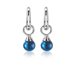 Online Zinzi zilveren oorbedels parels blauw 6mm ZICH1749B (zonder oorringen)
