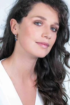 Online Zinzi zilveren oorbedels parels blauw 6mm ZICH1749B (zonder oorringen)