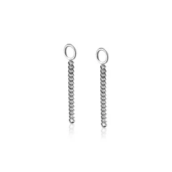 Online Zinzi zilveren oorbedels gourmet ketting 30mm ZICH1694 (zonder oorringen)