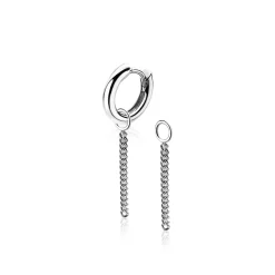 Online Zinzi zilveren oorbedels gourmet ketting 30mm ZICH1694 (zonder oorringen)
