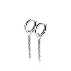 Online Zinzi zilveren oorbedels gourmet ketting 30mm ZICH1694 (zonder oorringen)