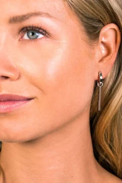 Online Zinzi zilveren oorbedels gourmet ketting 30mm ZICH1694 (zonder oorringen)