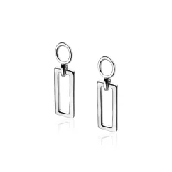 Sale Zinzi zilveren oorbedels open rechthoek 14mm ZICH1692 (zonder oorringen)