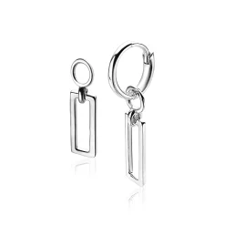 Sale Zinzi zilveren oorbedels open rechthoek 14mm ZICH1692 (zonder oorringen)
