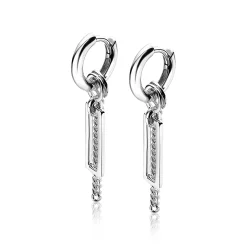 Sale Zinzi zilveren oorbedels open rechthoek 14mm ZICH1692 (zonder oorringen)