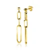 Discount Zinzi zilveren oorhangers 45mm in 14K geel verguld met ovale closed for ever schakels ZIO1990G