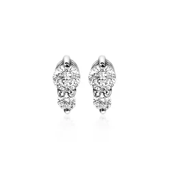New Zinzi zilveren oorknopjes 6mm rond wit ZIO2080